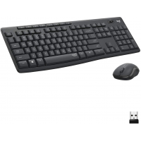 Logitech MK295 Wireless Keyboard and Mouse Combo with SilentTouch Technology, Full Numpad, Advanced Optical Tracking, Lag-Free Wireless, 90% Less Noise, Graphite